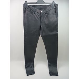 Gucci Women's Black Washable Stretch Nappa Leather Pants Trousers Size 42 IT